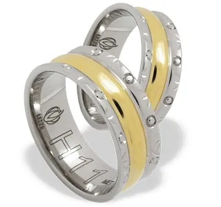 Obrączka z żółtego i białego złota ŁH-11ZB-EXTRA light-m