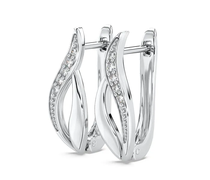 Kolczyki z białego złota z diamentami BPK-17B