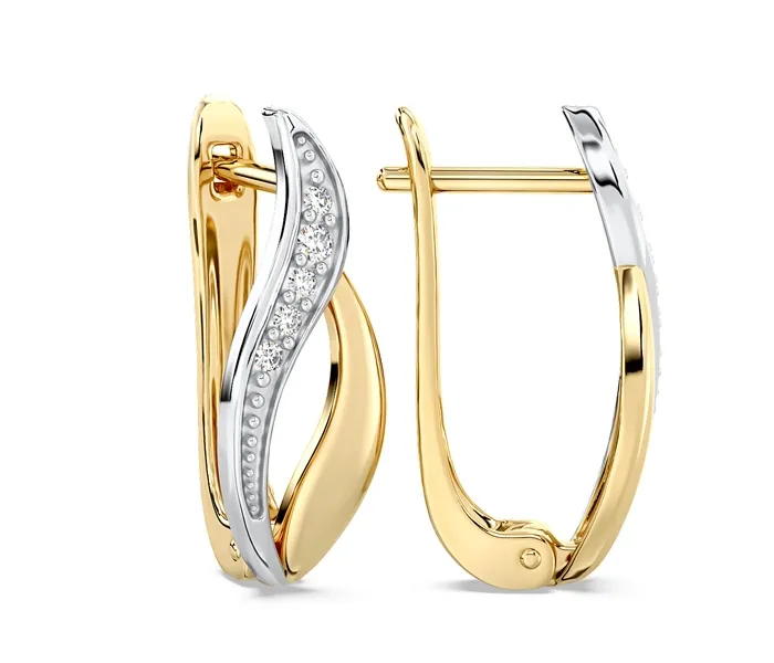 Kolczyki z żółtego i białego złota z diamentami BPK-17ZB