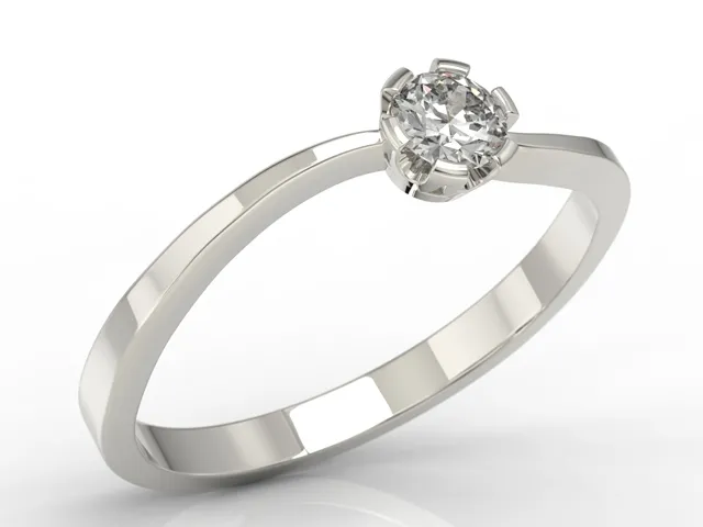 Pierścionek zaręczynowy z białego złota z brylantem LP-8718B