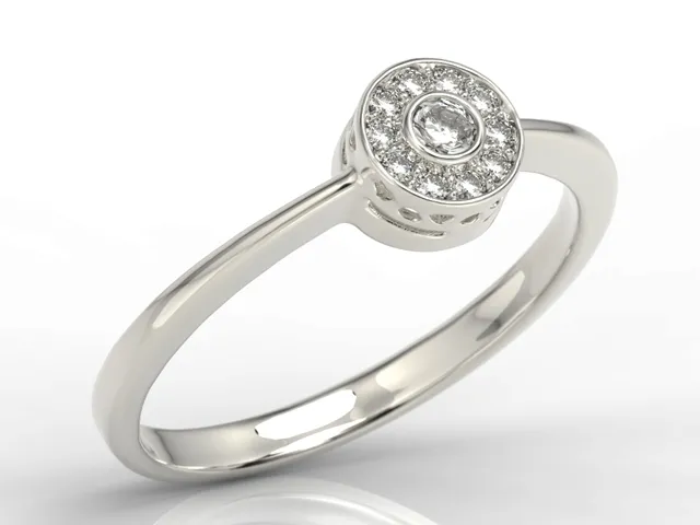 Pierścionek z białego złota z diamentami BP-33B