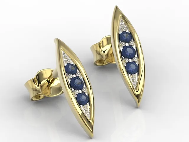 Kolczyki z żółtego złota z szafirami APK-97Z-R