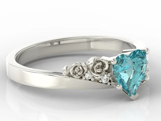 Pierścionek z topazem Swarovski Blue i cyrkoniami AP-53B