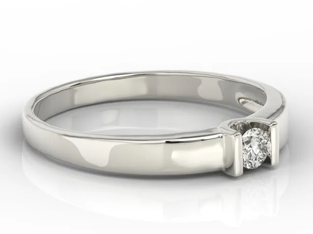 Pierścionek zaręczynowy z białego złota z brylantem JP-9810B