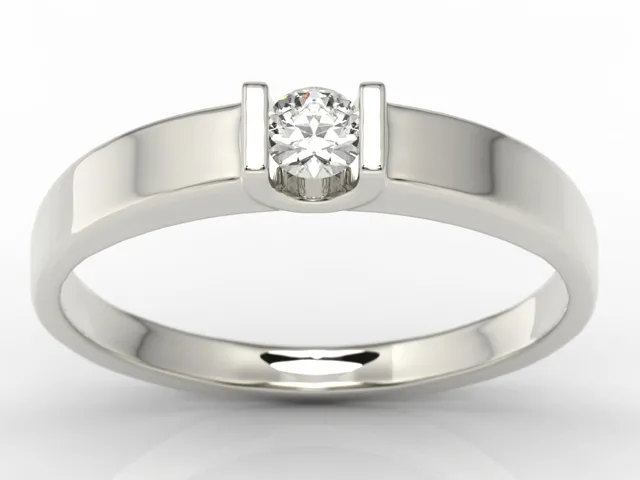 Pierścionek zaręczynowy z białego złota z brylantem JP-9816B