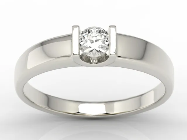 Pierścionek zaręczynowy z białego złota z brylantem JP-9827B