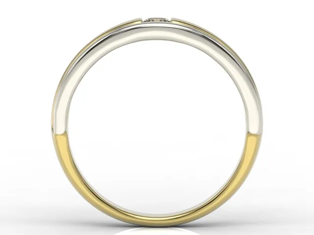 Pierścionek zaręczynowy z żółtego i białego złota z diamentem JP-8810ZB