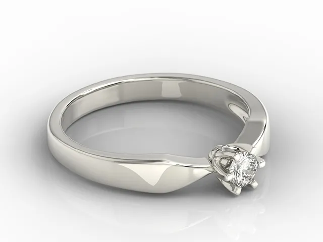 Pierścionek zaręczynowy  z białego złota z brylantem AP-9816B