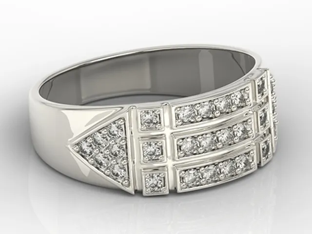 Pierścionek z białego i żółtego złota z cyrkoniami BP-31Z-R-C