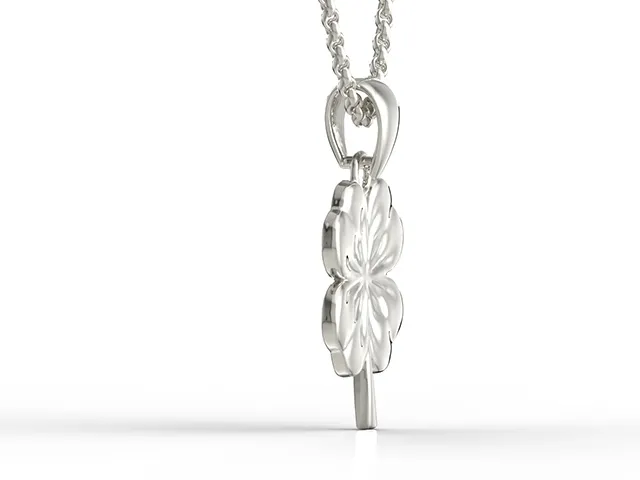 Wisiorek z białego złota w kształcie koniczynki BP-19B-mały