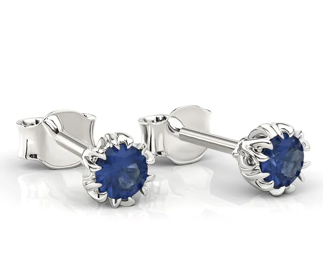 Kolczyki z białego złota z szafirami BPK-2120B