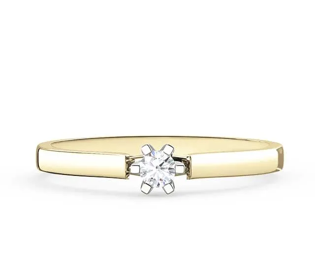 Pierścionek zaręczynowy z żółtego i białego złota z brylantem LP-8012ZB