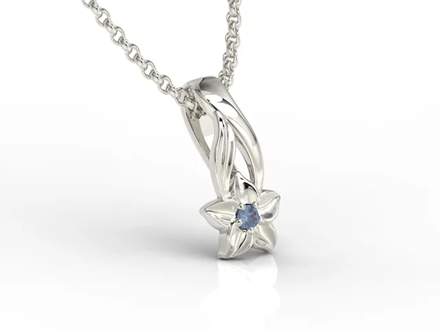 Wisiorek z białego złota z szafirem BPW-15B