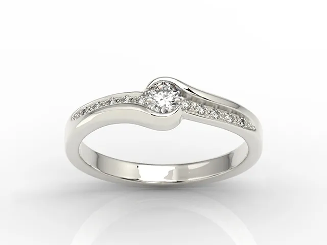 Pierścionek z białego złota z brylantami F/VS, BP-3418B