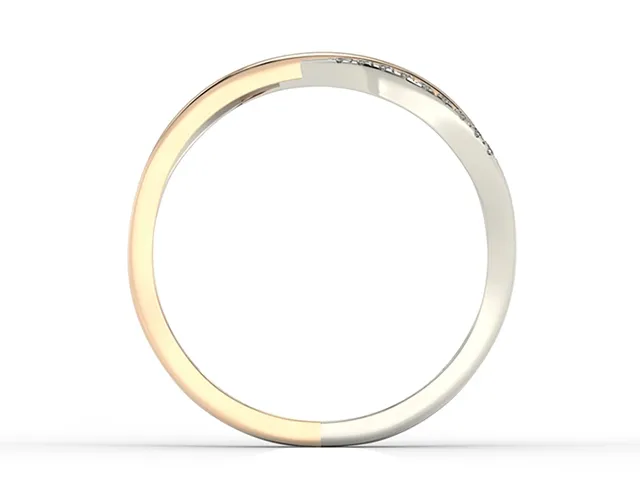 Pierścionek z białego i różowego złota z diamentami LP-73BP