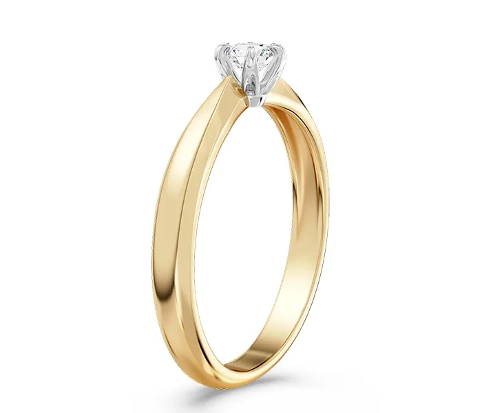 Pierścionek zaręczynowy z żółtego i białego złota z brylantem 0,20 ct, model AP-3620ZB