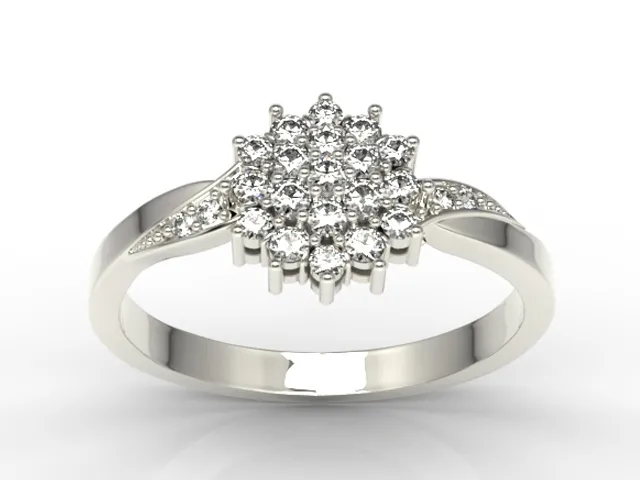 Pierścionek z białego złota z brylantami AP-34B