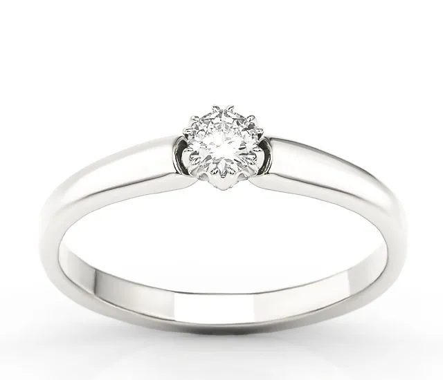 Pierścionek zaręczynowy z białego złota z brylantem 0,20 ct wzór BP-2120B