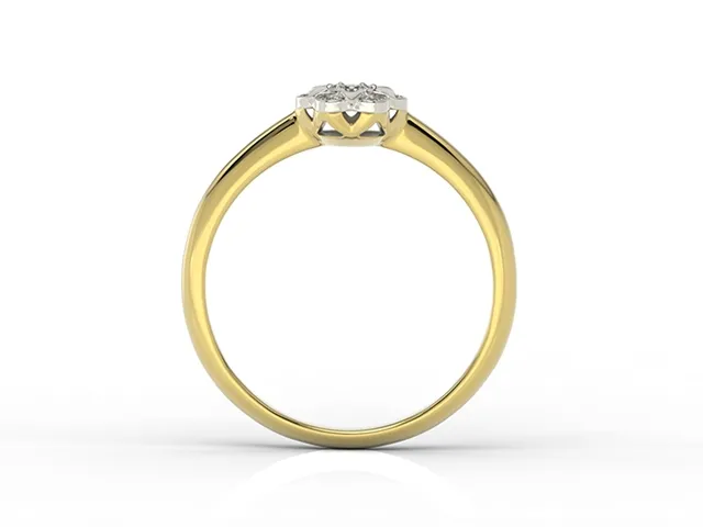 Pierścionek z żółtego i białego złota z diamentami JP-87ZB