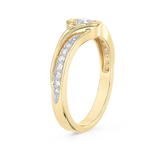 Pierścionek z żółtego złota z brylantami 0,39 ct wzór BP-2839Z-R