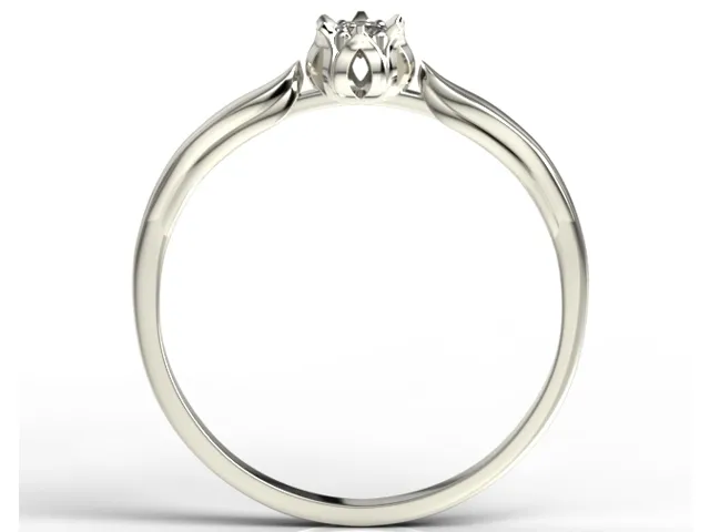 Pierścionek zaręczynowy w kształcie konwalii AP-4008B z białego złota z brylantem.