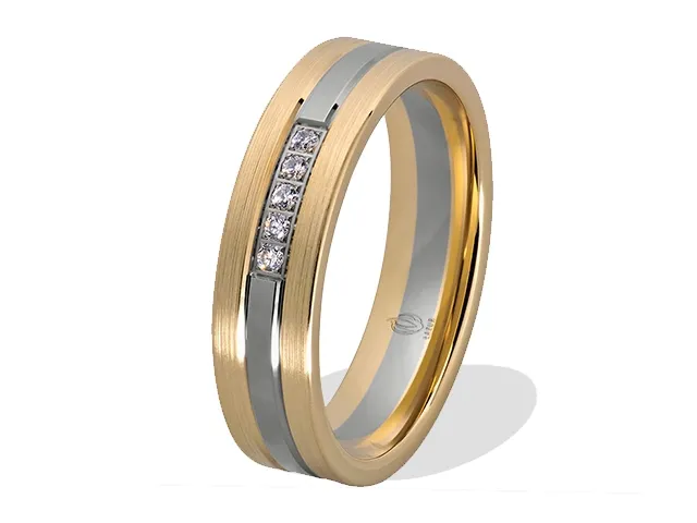 Obrączka z żółtego i białego złota palladowego ŁN-20ZB-EXTRA light-k