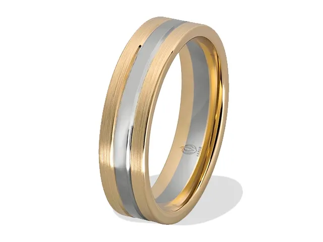 Obrączka z żółtego i białego złota palladowego ŁN-20ZB-m