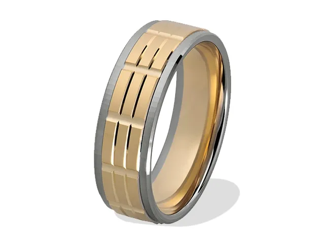 Obrączka z żółtego i białego złota palladowego ŁN-29ZB-light-k