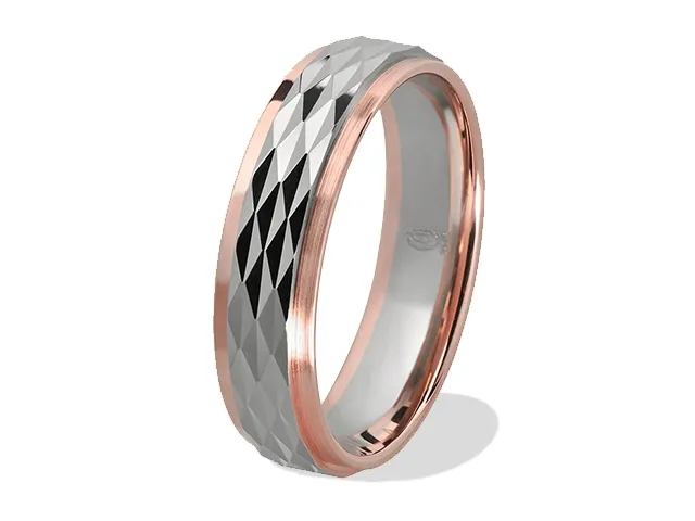 Obrączka z czerwonego i białego złota palladowego ŁN-31CB-EXTRA light-k
