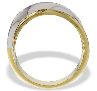 Pierścionek z żółtego i białego złota z diamentami LP-30ZB