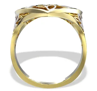 Pierścionek w kształcie ażurowego serca wykonany z żółtego złota LP-31Z-R