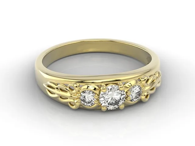 Pierścionek z żółtego złota z diamentami BP-49Z