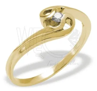 Pierścionek z żółtego złota z cyrkonią JP-11Z-C
