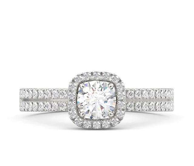 Pierścionek z białego złota z białym szafirem i cyrkoniami BP-52B-C