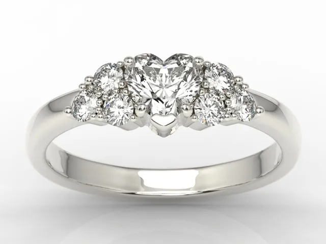 Pierścionek z białego złota z białym topazem Swarovski i cyrkoniami BP-54B-C