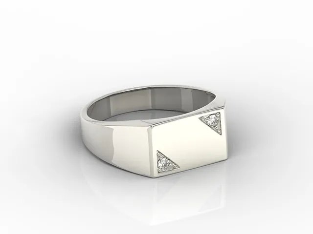 Sygnet z białego złota z diamentani SJ-26B-D