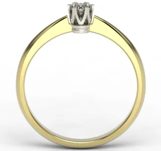 Pierścionek zaręczynowy z żółtego i białego złota z brylantem JP-2508ZB
