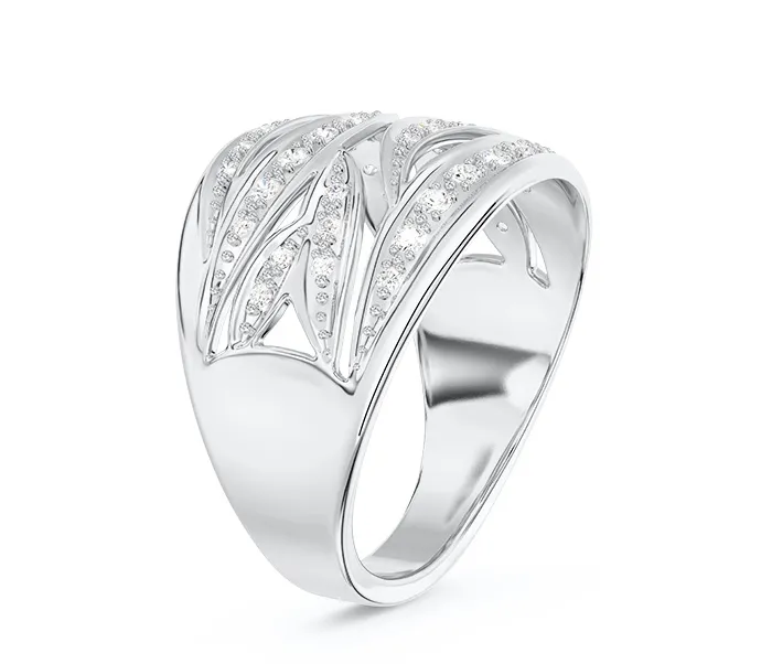 Pierścionek z białego złota z diamentami BP-32B