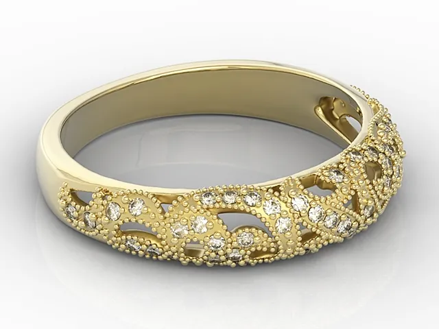 Pierścionek z żółtego złota z cyrkoniami BP-51Z-C