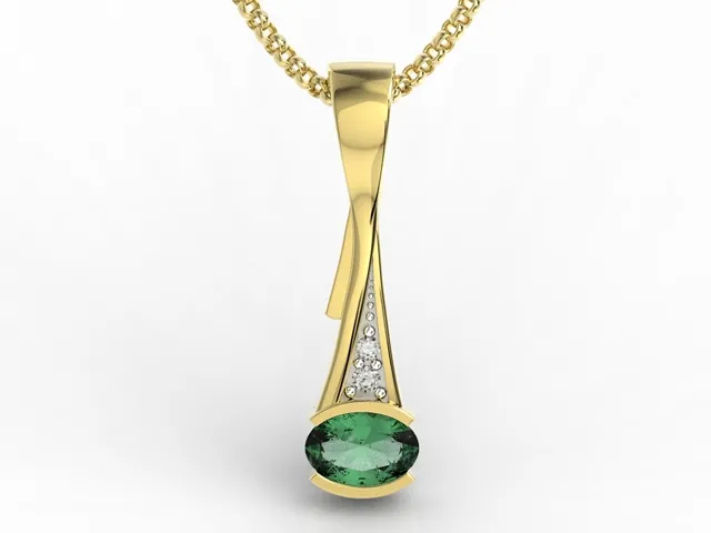 Wisiorek ze złota ze szmaragdem i diamentami JPW-27Z-R