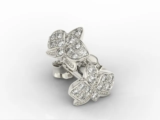 Kolczyki z białego złota z cyrkoniami BPK-45B-C