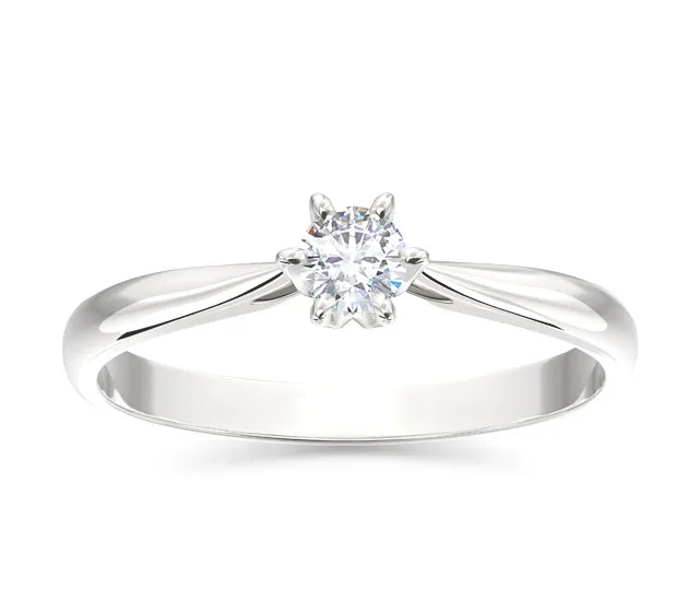 Pierścionek zaręczynowy z białego złota z cyrkonią AP-6618B-C