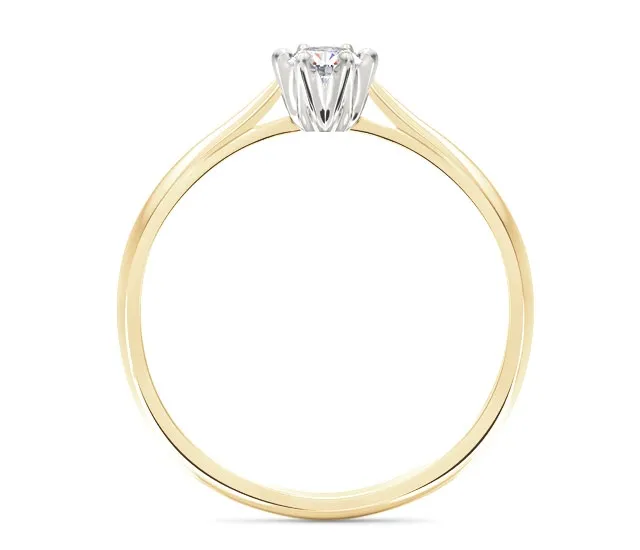 Pierścionek zaręczynowy z żółtego i białego złota z cyrkonią AP-6618ZB-C