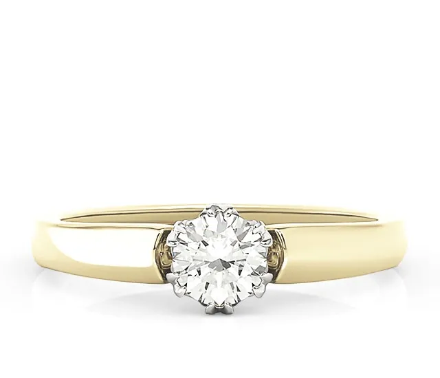 Pierścionek zaręczynowy z żółtego i białego złota z cyrkonią BP-2130ZB-C