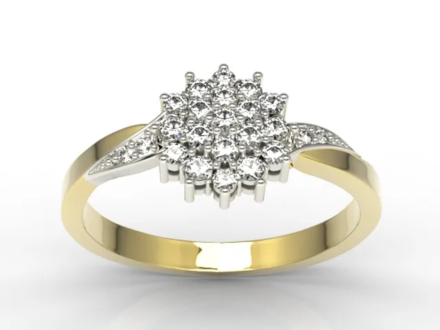 Pierścionek z żółtego i białego złota z cyrkoniami AP-34ZB-C