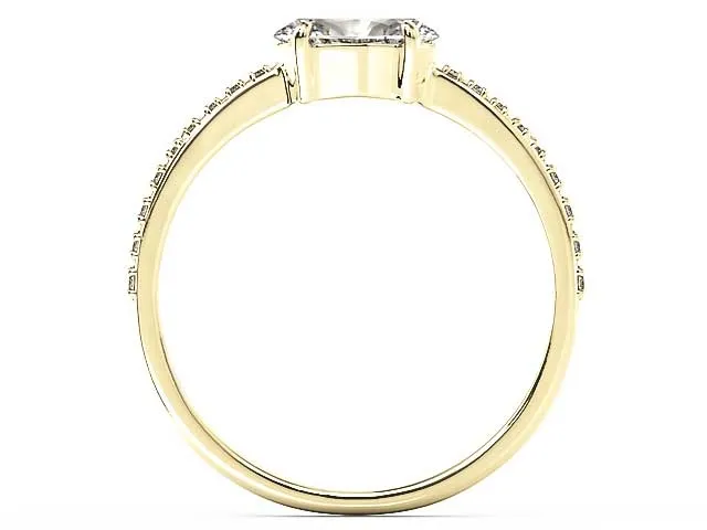 Pierścionek z żółtego złota z cyrkoniami BP-58Z-R-C