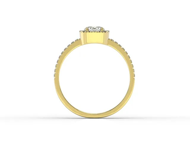 Pierścionek z żółtego złota z białym topazem Swarovski diamentami BP-52Z