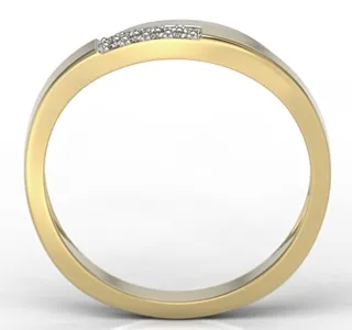 Pierścionek z białego i żółtego złota z cyrkoniami LP-97ZB-R-C
