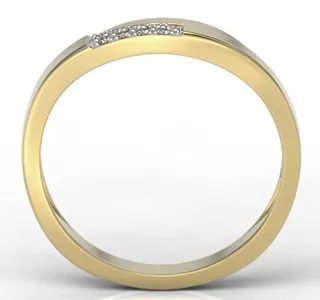 Pierścionek z żółtego złota z cyrkoniami LP-97Z-R-C