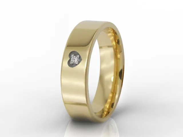 Obrączka damska z Twoim odręcznym podpisem i diamentem oprawionym w serce OB-03Z-R-d-D